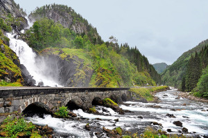 Låtefossen Waterfalls, Latefossen, Norway